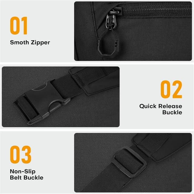 Thumbnail 5 de Huntvp Sac Banane Grande Taille Noir