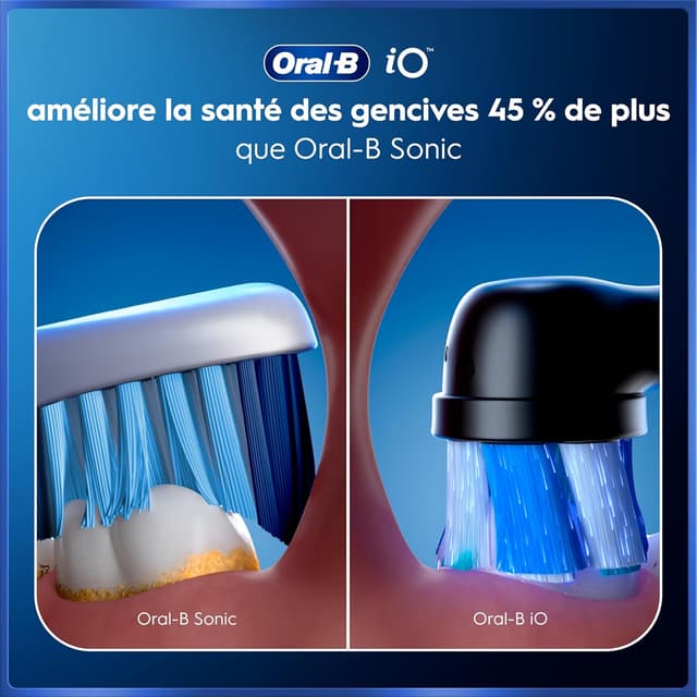 Detalle 2 de Oral-B iO 5 noire : brosse à dents électrique iO 5 avec 5 modes, capteur de pression et étui de voyage
