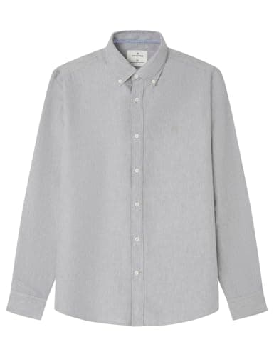 Detalle de Springfield Oxford Tencel Melange Camisa gris S