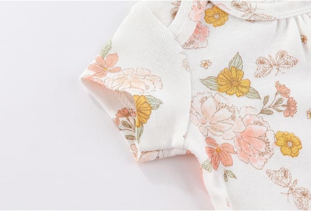 Detalle de MAMIMAKA Newborn cotton short-sleeve bodysuits 5-pack