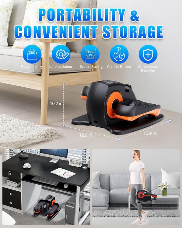 Thumbnail 6 de Putnen Under Desk Elliptical Machine with Remote Control, Quiet Seated Leg Exerciser