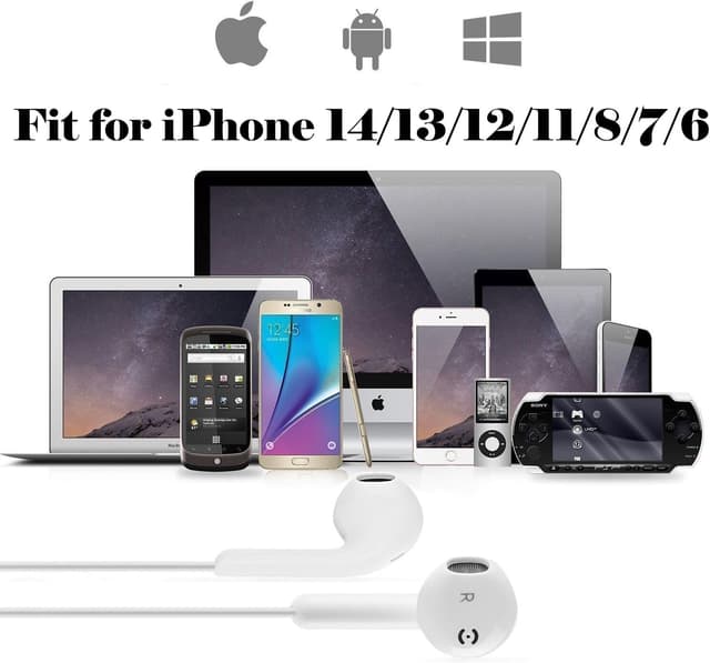 Detalle de Apple MFi Certified 2 Pack Wired Earphones with Lightning for iPhone and iPad