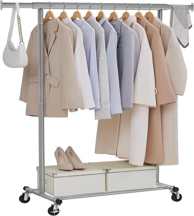 Detalle de SONGMICS HSR013G01 Kleiderständer auf Rollen 100 kg