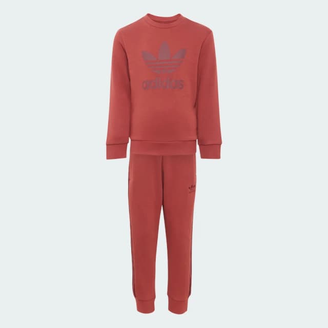 Detalle de Conjunto sudadera y pantalón adidas Adicolor para niños en rojo