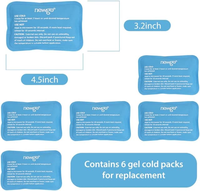 Detalle 2 de NEWGO reusable ice pack set (6 gel packs) for injuries, swelling, headaches and facial pain