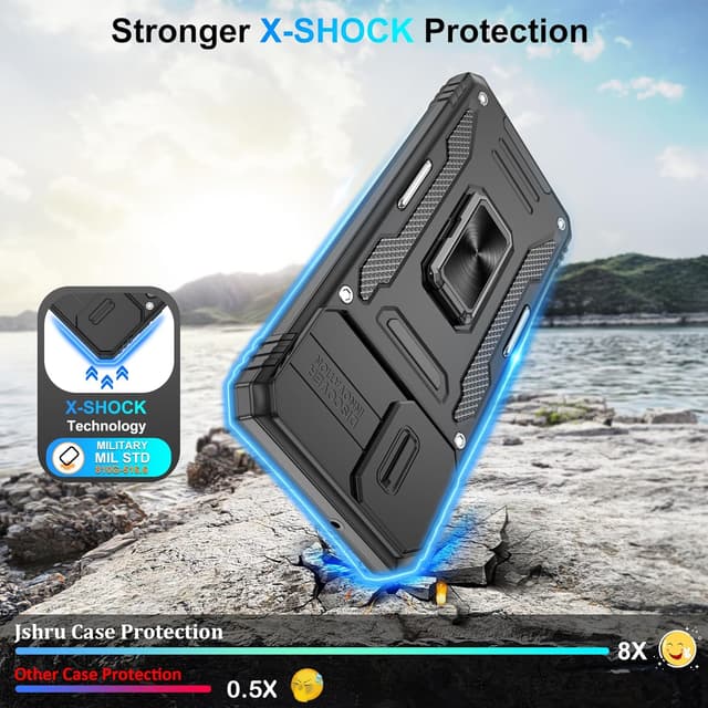 Detalle de Jshru Samsung Galaxy A06 shockproof case with ring stand