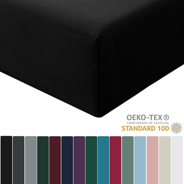 Detalle 2 de RUIKASI Drap Housse 140x190 Noir