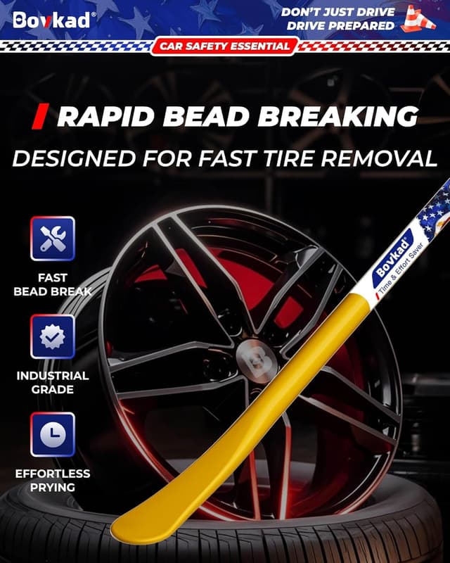 Thumbnail 5 de Bovkad 30-Inch Heavy-Duty Tire Spoon Bars (2-Pack) — Solid Steel Tire Irons for Truck, SUV, and Semi Tires