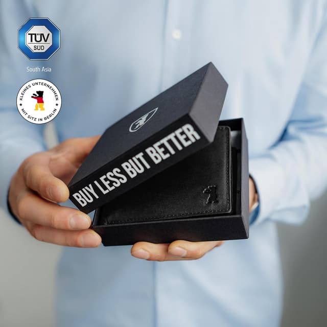 Detalle de Berliner Bags Vintage Geldbörse Peter aus Leder (RFID, TÜV) – Dunkelgrau