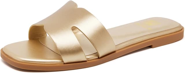 Detalle 2 de Women’s Flat Slide Sandals with Memory Foam Insole and Slip-Resistant TPR Outsole