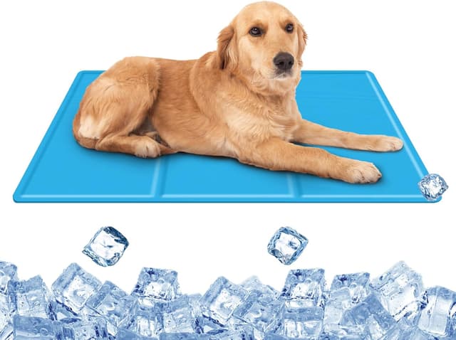 Detalle de SNMIX Dog & Cat Self-Cooling Mat (Small 50x40 cm) with Non-Toxic Gel – Blue cooling pet pad