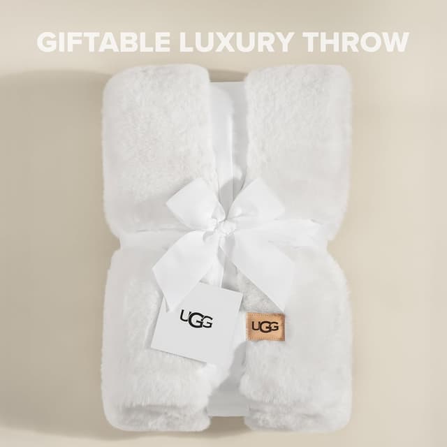 Detalle de UGG Euphoria Plush Faux Fur Throw 50×70 🛋
