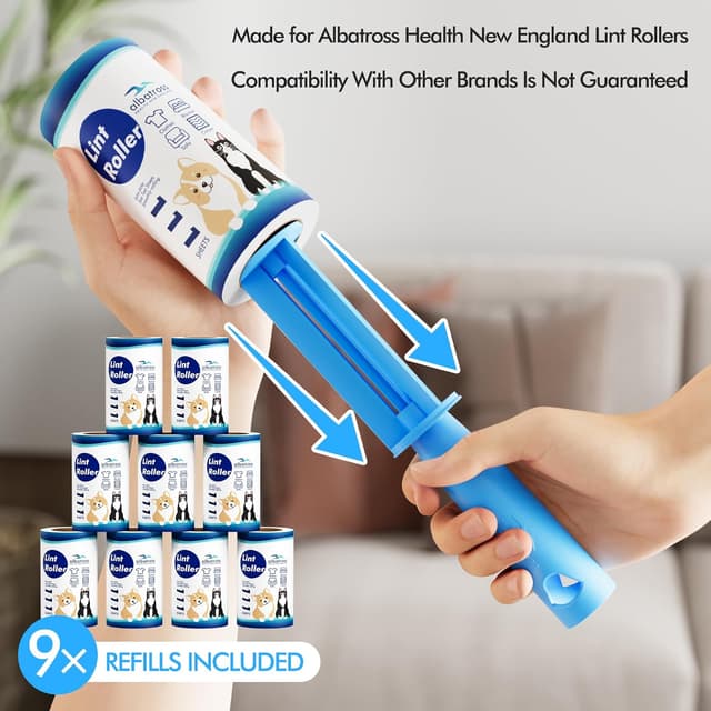 Detalle 2 de Albatross Health New England Lint Roller Refills for Pet Hair (Extra Sticky) – Mega Value Set of 999 Sheets
