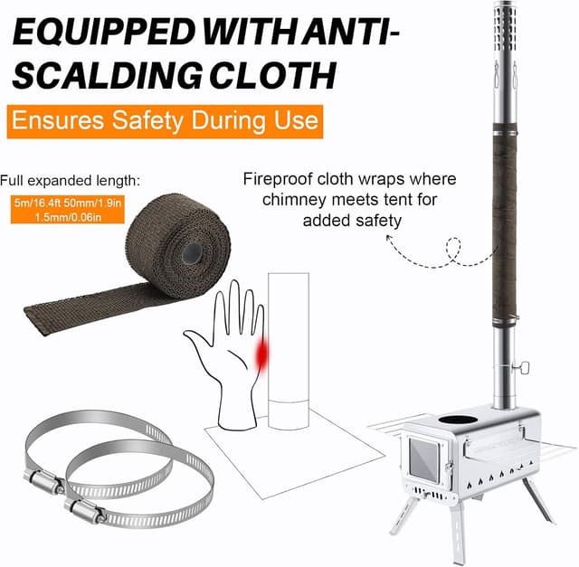 Detalle de Change Moore Medium Tent Stove 2.0 with Schott glass and secondary combustion