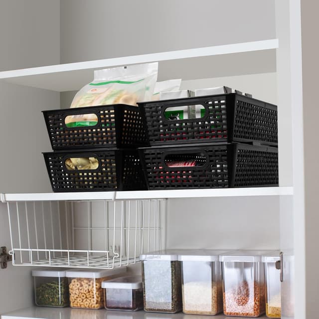 Detalle 2 de Tiawudi Stackable Woven Plastic Baskets 14.7in