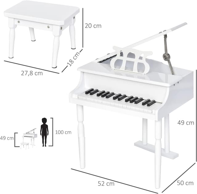 Thumbnail 6 de HOMCOM Piano de Cola Infantil 30 Teclas