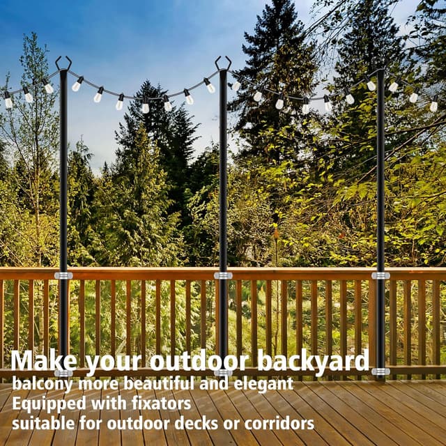 Detalle de 3M string light pole set, 10 ft max