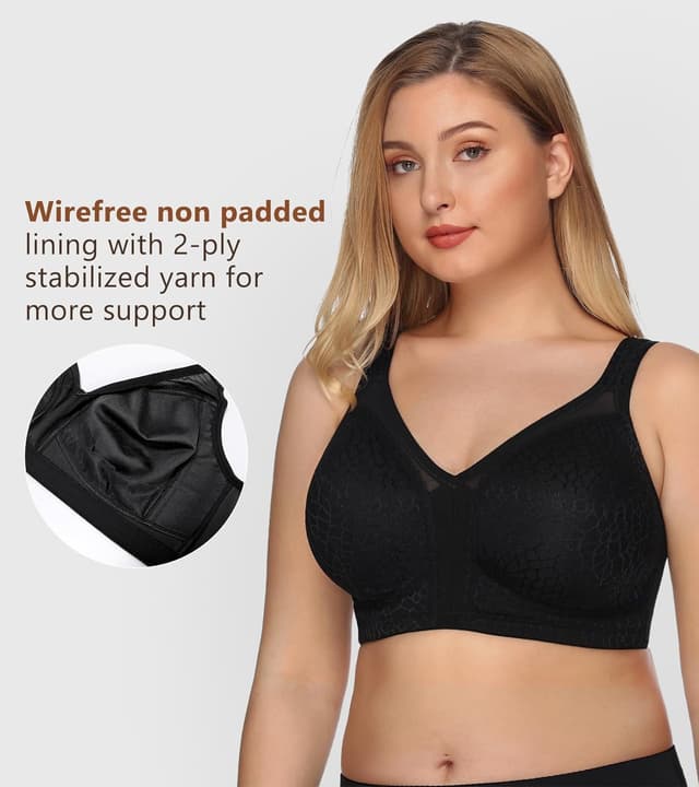 Detalle 2 de DotVol Women’s Full Coverage Minimizer Bra (Wirefree, Non Padded) Plus Size Everyday Comfort Bra