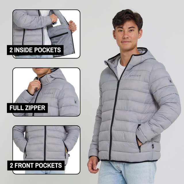 Detalle de Spyder Packable Quilted Hooded Jacket for Men