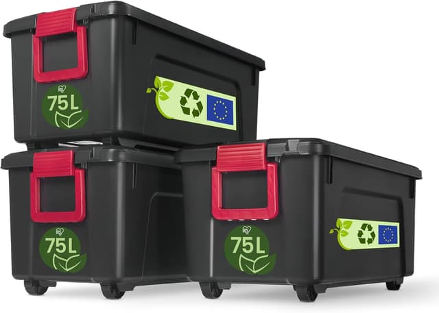 Imagen de Iris Ohyama Große Kunststoff-Aufbewahrungsbox 75 l 3er-Set en OfertitasTOP
