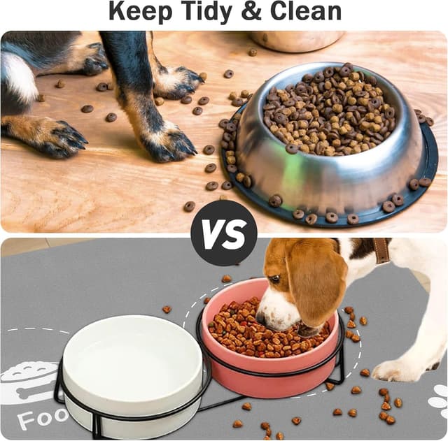 Detalle de Mavicen Dog Feeding Mat (40 x 60cm) – absorbent, non-slip, waterproof placemats for food and water