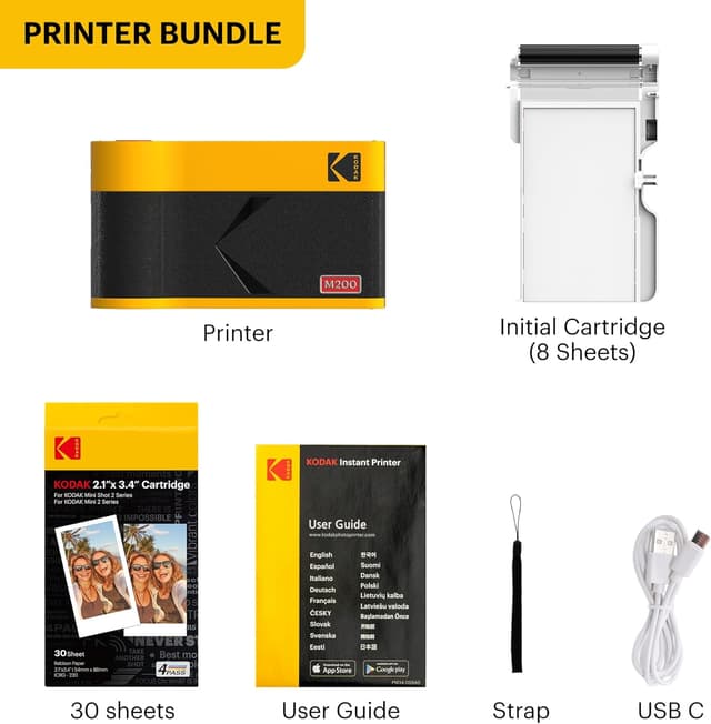 Detalle 2 de KODAK Mini 2 ERA 4PASS Portable Photo Printer (Black) bundle with Initial 8 sheets + 30 sheet pack