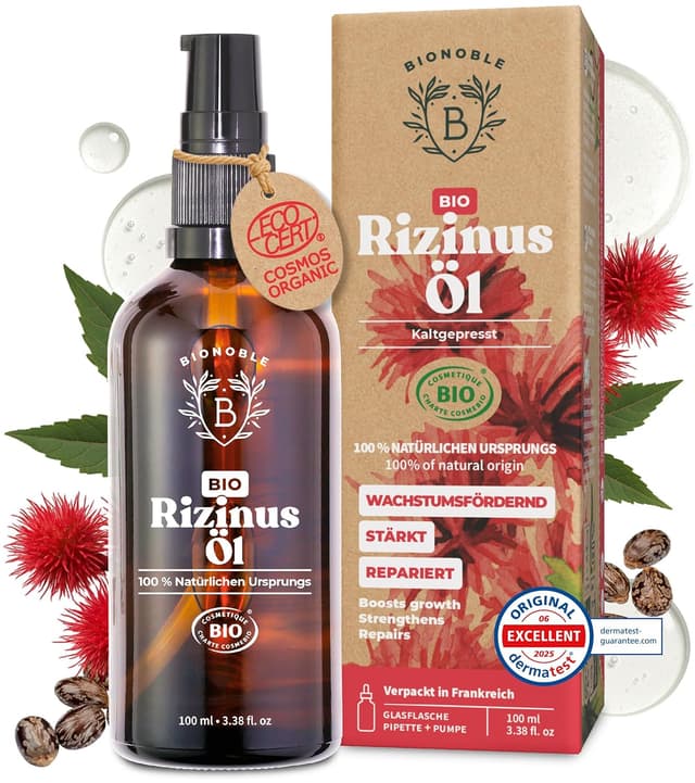 Detalle de BIONOBLE Rizinusöl Bio 100 ml – Haaröl