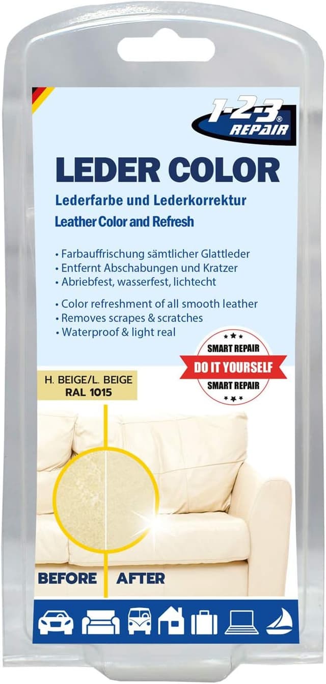 Detalle de 1-2-3 REPAIR Lederfarbe hellbeige für Sofas