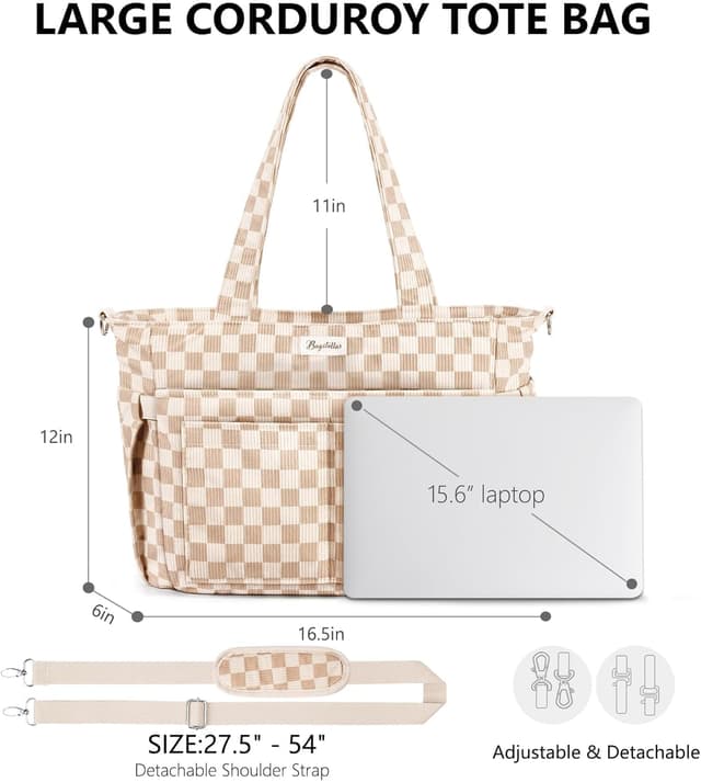 Thumbnail 1 de Bagstellar Corduroy Tote Bag 17 Pockets