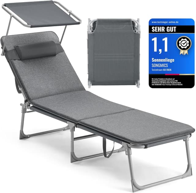 Detalle de SONGMICS Sonnenliege GCB19UM klappbar