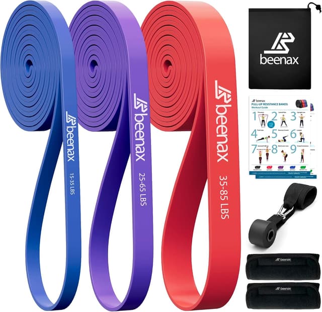 Detalle de Beenax Resistance Bands Pull Up Set (5 Levels) with Grip Pads & Door Anchor