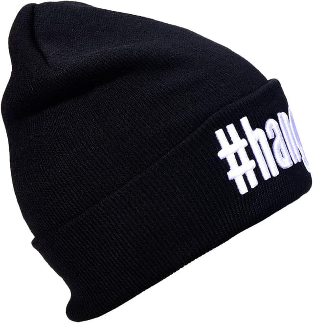 Detalle de Bonnet Beanie d’hiver noir DonDon femme avec statement