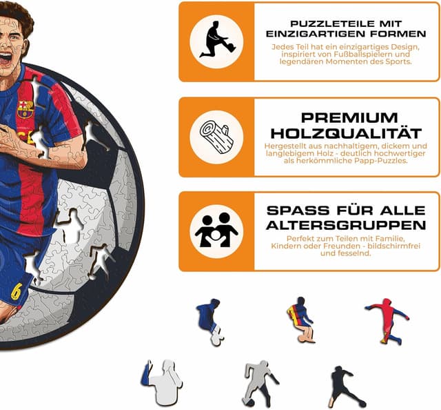 Thumbnail 6 de Iconic Puzzles Barcelona „GAVI“ Holzpuzzle, offiziell lizenziert, 270 Teile (Größe M)