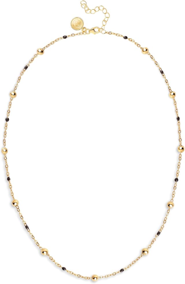 Thumbnail 5 de SINGULARU Collier Dots L Noir Émail Acier 18kt