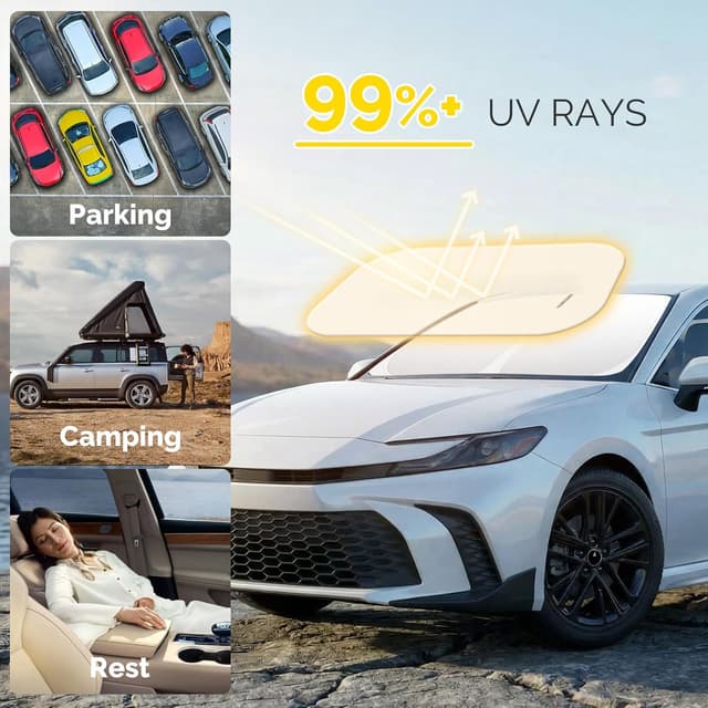 Detalle 2 de SHINEHOME Camry sun shade 99% UV