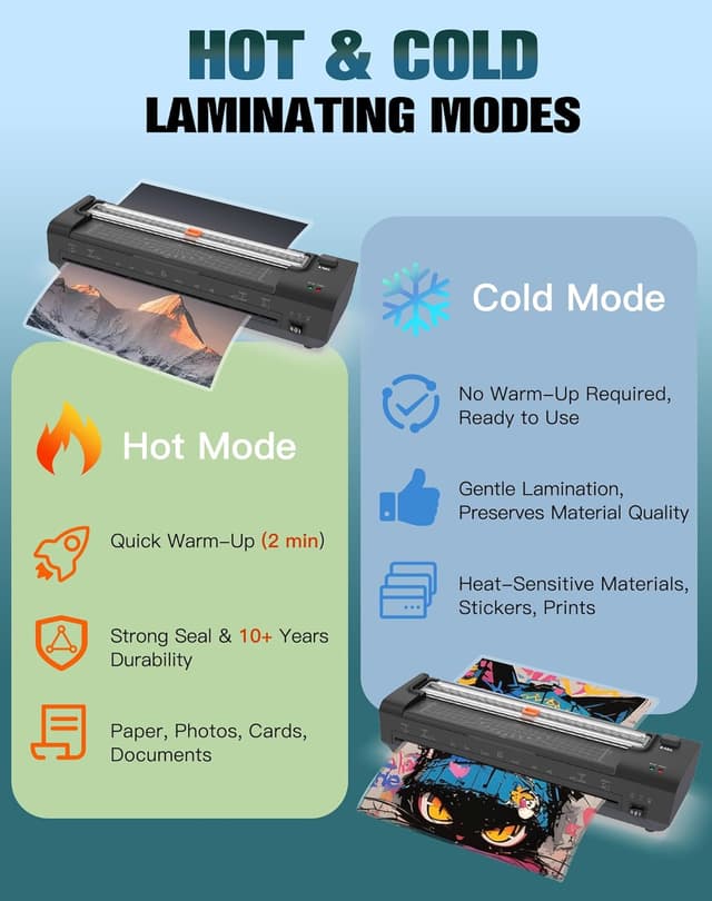 Thumbnail 4 de A3 Laminator Machine with 20 Laminating Sheets, Multi Function Laminator with Paper Trimmer Corner Rounder for Office School Business Home Use, Black
A3 Laminator Machine with 20 Laminating Sheets, Mu…