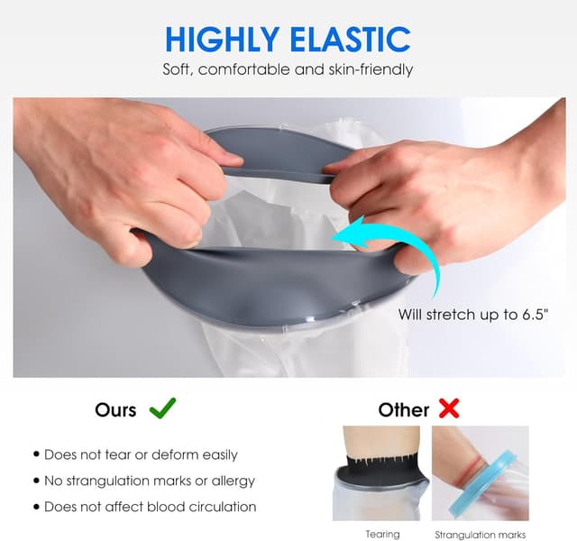 Detalle de Waterproof foot cast cover for showers