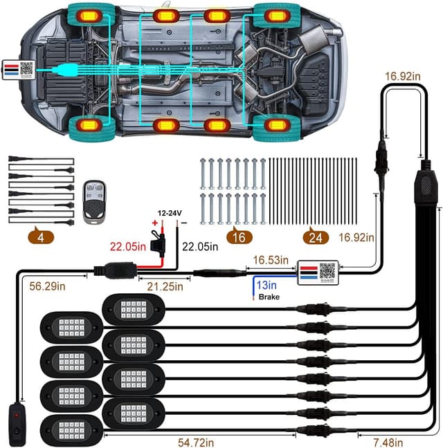 Thumbnail 5 de YiLaie Rock Lights 8‑pod RGB kit for trucks