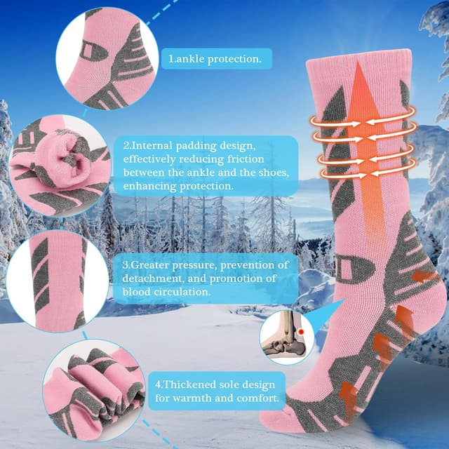 Thumbnail 2 de wanchel Warme Kinder Skisocken 2 Paar