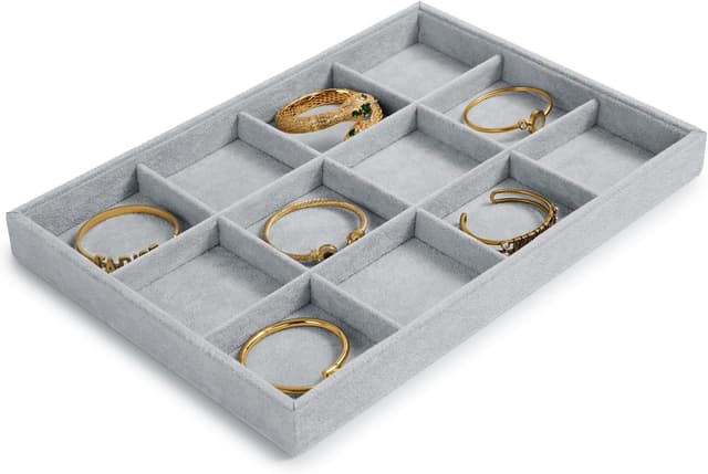 Thumbnail 2 de Papten Bandeja Apilable de Terciopelo para Joyas 💍 (Gris)