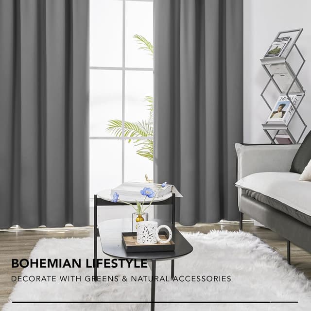 Thumbnail 4 de Deconovo Grey Blackout Curtains 46 x 54 inches 🏠