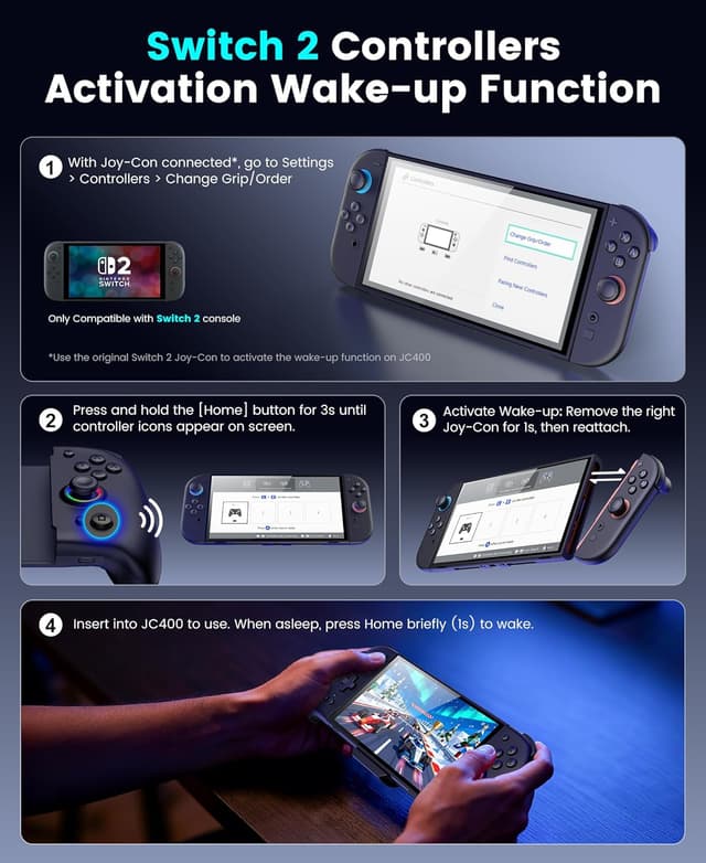 Detalle 2 de Upgraded Wireless Game Controller for Switch 2 1000mAh