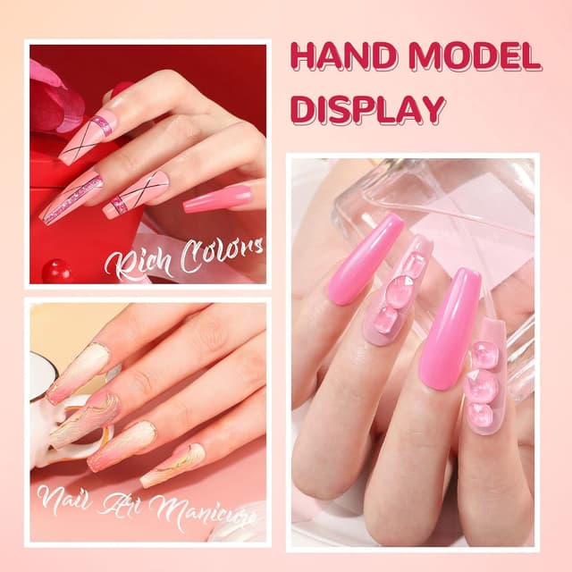 Detalle de COSCELIA Vernis Semi Permanent UV/LED – Lot de 20 vernis gel Rouge Rose Orange pailleté