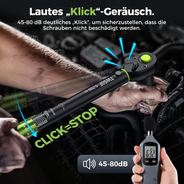 Detalle de ETOOLAB 3/8" Drehmomentschlüssel 5–70 N·m (±3%) mit 72 Zähnen