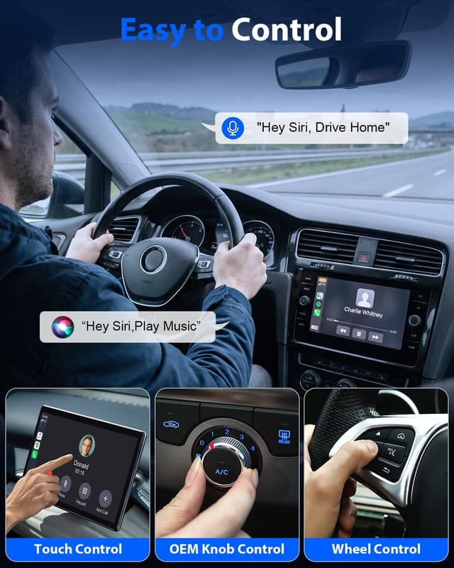 Detalle 2 de Visoud Ultra Mini Circular Wireless CarPlay & Android Auto Adapter with Fast Reconnect