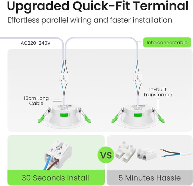 Thumbnail 6 de ALUSSO LED Einbaustrahler 230V 7W dimmbar, IP65, 68 mm – 12er Set, mit 3 Farbtemperaturen