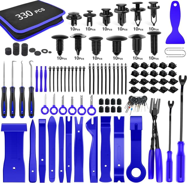 Detalle de GOOACC 330Pcs Trim Removal Tool Set for Auto, Radio, and Panel Clips (Blue)