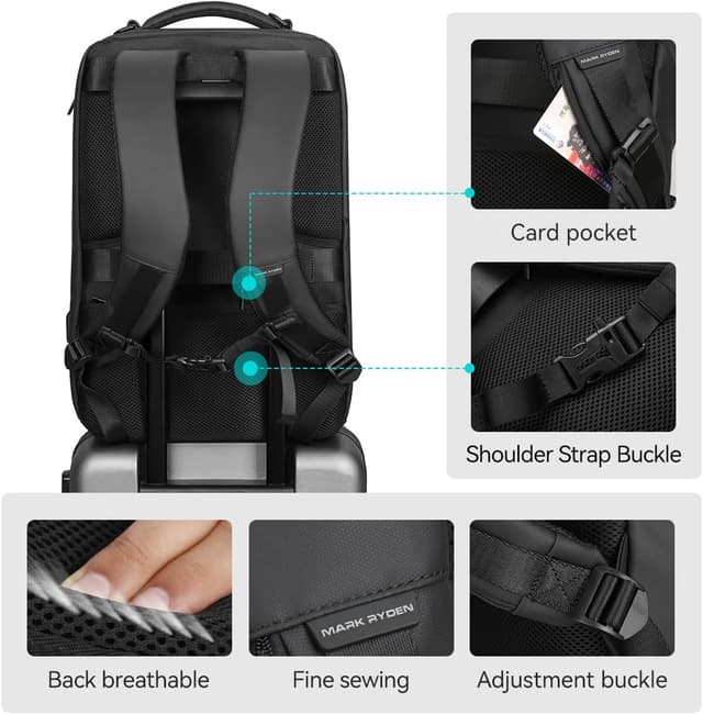 Thumbnail 6 de MARK RYDEN großer Laptop-Rucksack mit 17,3-Zoll-Fach, USB-Anschluss und Diebstahlsicherung