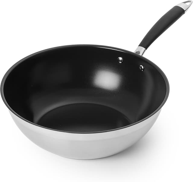 Detalle de Amazon Basics Ceramic Non-Stick Wok Pan 28cm