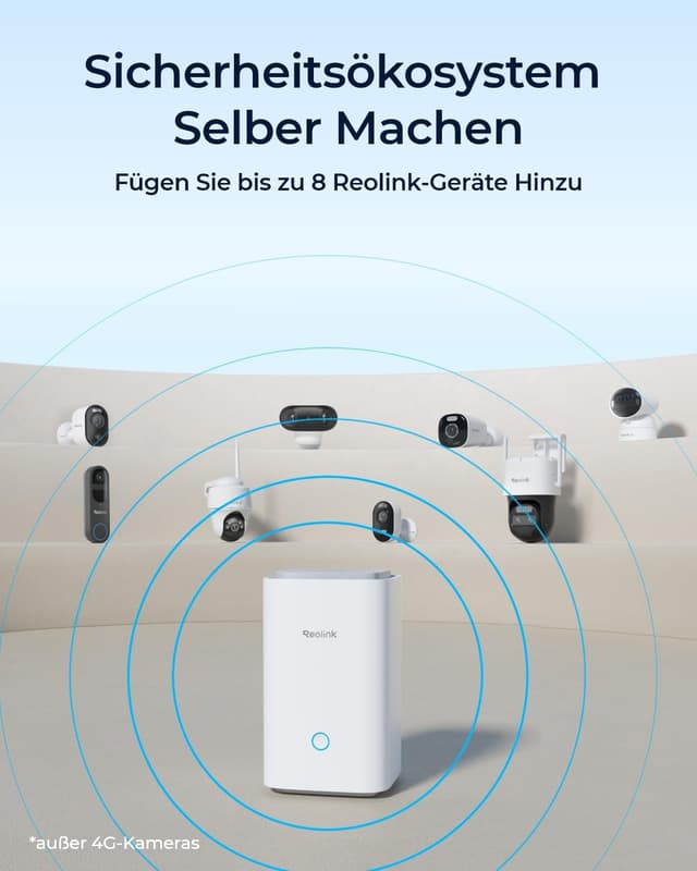 Detalle de Reolink Argus 4 Pro Solar Überwachungskamera (2er-Set) mit Home Hub, 4K ColorX-Nachtsicht & 180°-Weitwinkel